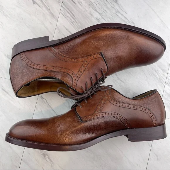 Johnston & Murphy Brown Leather Saddle Brogue Derby Mens Size 13 M - Picture 3 of 15